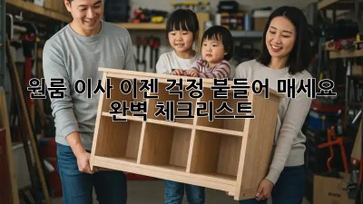 원룸 이사, 이젠 걱정 붙들어 매세요! 완벽 체크리스트